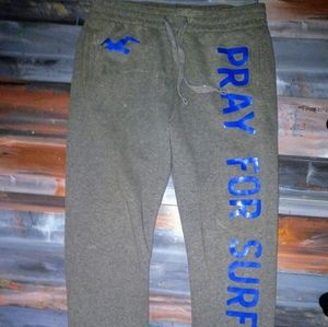 HOLLISTER Grey Sweatpants 'Pray for Surf' AF MED